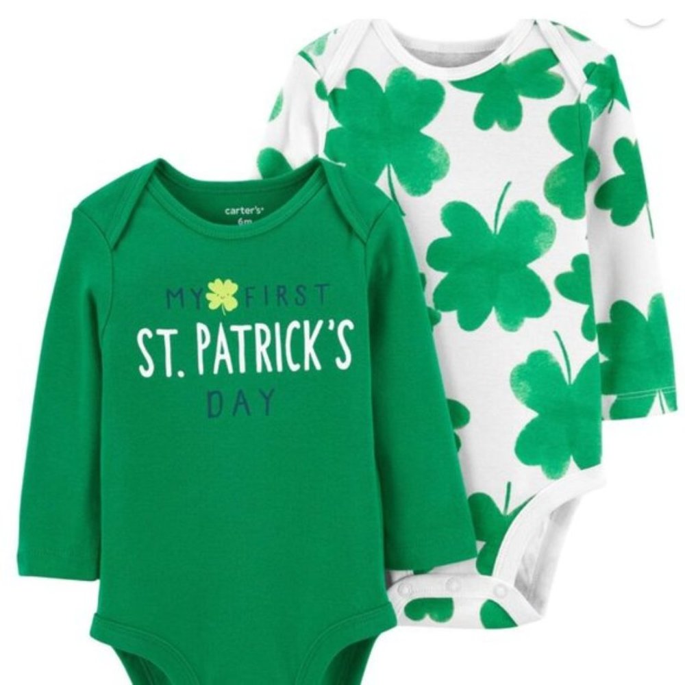 NWT Carter's My First St. Patrick's Day and shamrock 2 pack long sleeve … - Picture 2 of 7